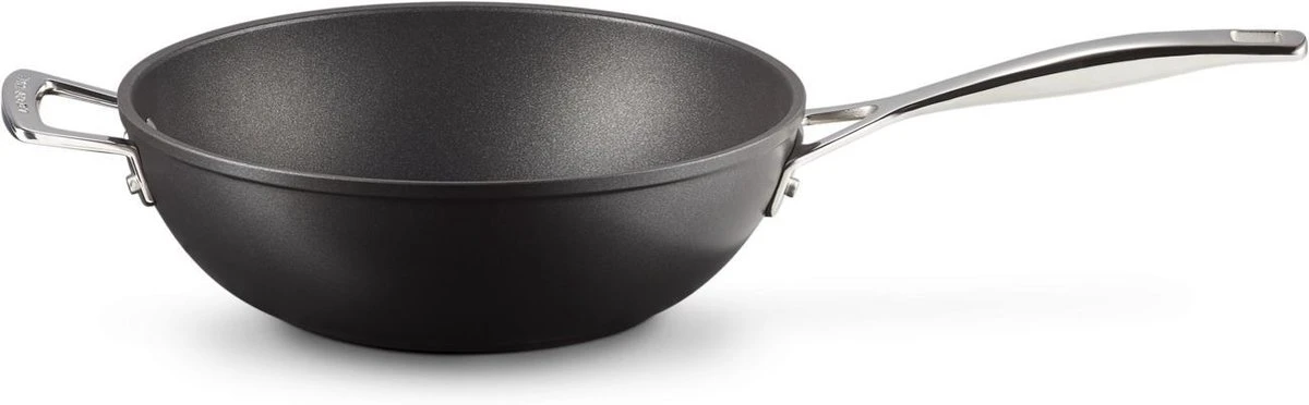 Le Creuset Wokpan - Met Steel - Les Forgées TNS - ø 26 Cm / 3.4 Liter - Standaard Anti-aanbaklaag