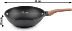 Rosmarino Black Line - Wokpan - Ø30cm - 100% PFAS & PFOA Vrij - Gegoten Aluminium - Non-stick Minerale Coating - Ergonomische Handgreep - Geschikt Voor Alle Warmtebronnen & Vaatwasser -Keukenpotten Winkel 1200x525 1