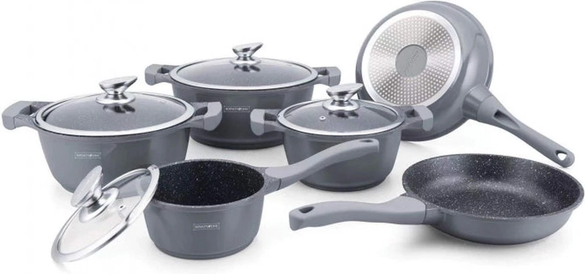 Royalty Line 10-delige Pannenset-- RVS - Gietijzer- Roze 10 Royalty Line 10-delige Pannenset-- RVS - Gietijzer- Roze - Afbeelding 10