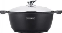 Royalty Line - Marble Soep/braadpan - Met Glazen Deksel Zwart - 24 CM. RL-BS24ML -Keukenpotten Winkel 1200x644 2