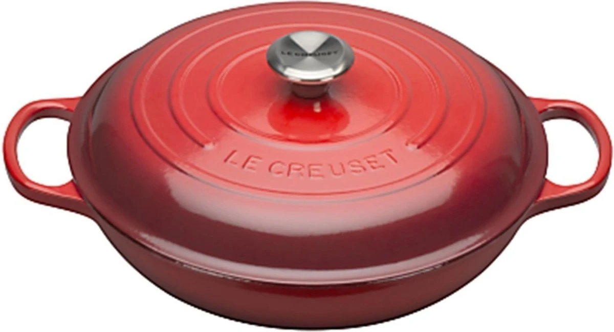 Le Creuset Braadpan Campagnard - Ø30 CM - Gietijzer - Kersenrood 1 Le Creuset Braadpan Campagnard - Ø30 CM - Gietijzer - Kersenrood