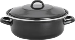 Lite-Body - Emaille - Magnus Braadpan 24cm/2,5l Met Deksel - Zwart - Inductie