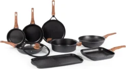 Rosmarino Black Line - Wokpan - Ø30cm - 100% PFAS & PFOA Vrij - Gegoten Aluminium - Non-stick Minerale Coating - Ergonomische Handgreep - Geschikt Voor Alle Warmtebronnen & Vaatwasser -Keukenpotten Winkel 1200x654