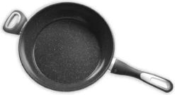 Merkloos Keukenpan Met Deksel En Heeft Een Diameter Van Ø 28 Cm - Luxe Hapjespan Keukenpan Van 28cm Anti-aanbaklaag - Handvat Zwart - Pan Met Deksel -Keukenpotten Winkel 1200x658