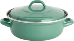Lite-Body - Magnus Braadpan 24cm/2,5 L Met Deksel- Emaille- Olijf Groen - Inductie