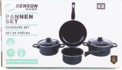 Benson Pannenset 6 Delig - Carbon Staal 0,8 Mm Met Glazen Deksels -Keukenpotten Winkel 1200x691 1