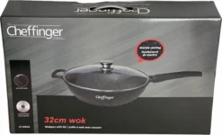 Cheffinger Wokpan Met Deksel - 32cm - Zwart - Pan - Keukenaccessoires -Keukenpotten Winkel 1200x730 2