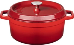 Sola Braadpan Gietijzer - Ø 28 Cm - Oranje/Rood - Gietijzer - Extra Zware Bodem