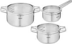 Tefal Nordica Pannenset 3 Delig - Steelpan Ø 16 Cm & Kookpan Ø 20 + Ø 24 Cm