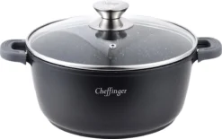 Cheffinger Pannenset 6-delig - Inductie - Met Deksels - Zwart - Koudgrepen - Ø20, 24 & 28 Cm -Keukenpotten Winkel 1200x755 3