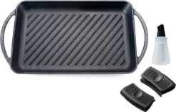 Kicinn Grillplaat - Gietijzer - Geëmailleerd - Incl. Accessoires - Ø 33 X 21.8 Cm (LxB)