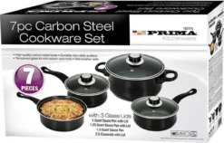 Prima Pannenset 7 Delig - Kleine Pannen - Zwart - Antiaanbaklaag - Kookset - Met Deksel - Kookpannen - Sauspan - Cadeau Voor Man En Vrouw -Keukenpotten Winkel 1200x768 1