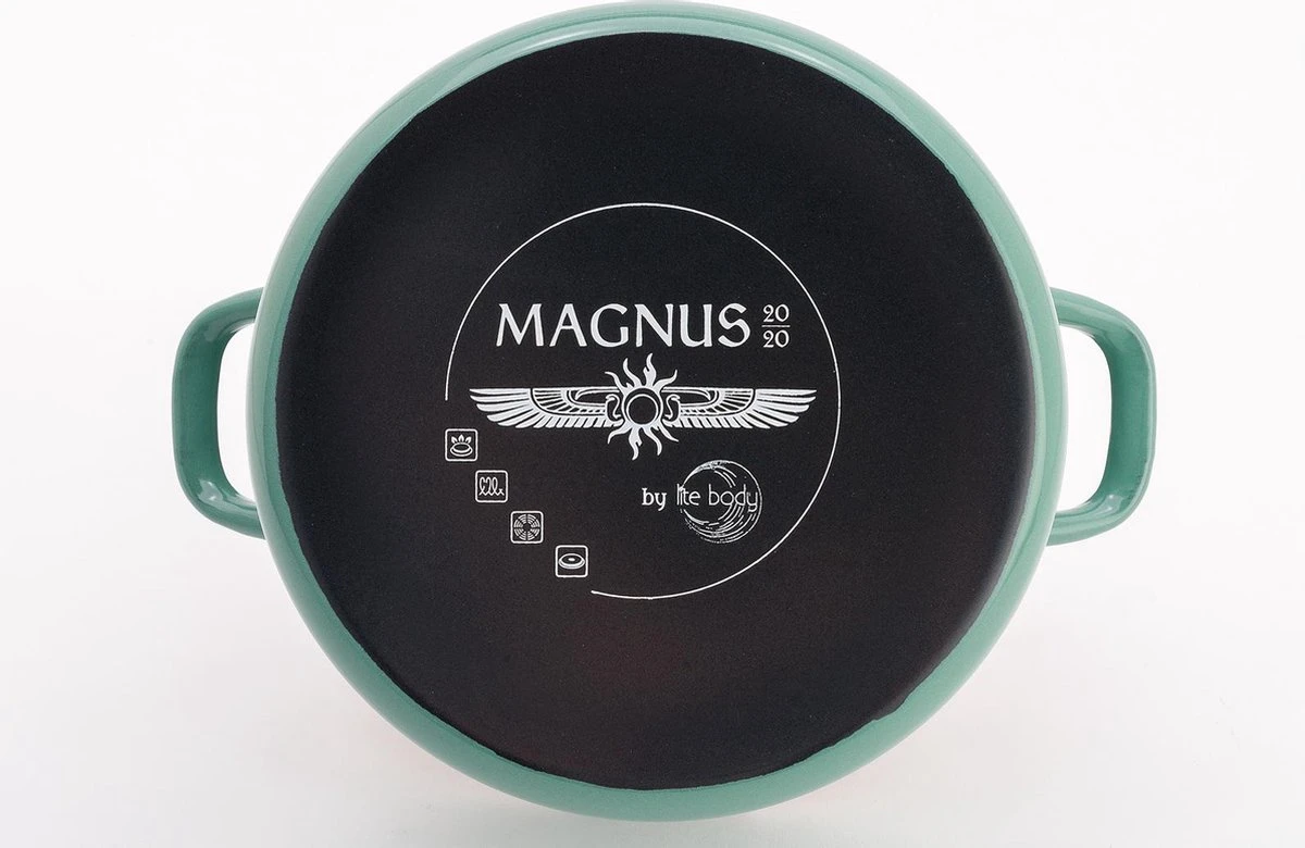 Lite-Body Magnus 2-delige Steelpannenset - Ø16 CM En Ø18 CM- Emaille - Olijf Groen - Inductie 3 Lite-Body Magnus 2-delige Steelpannenset - Ø16 CM En Ø18 CM- Emaille - Olijf Groen - Inductie - Afbeelding 3