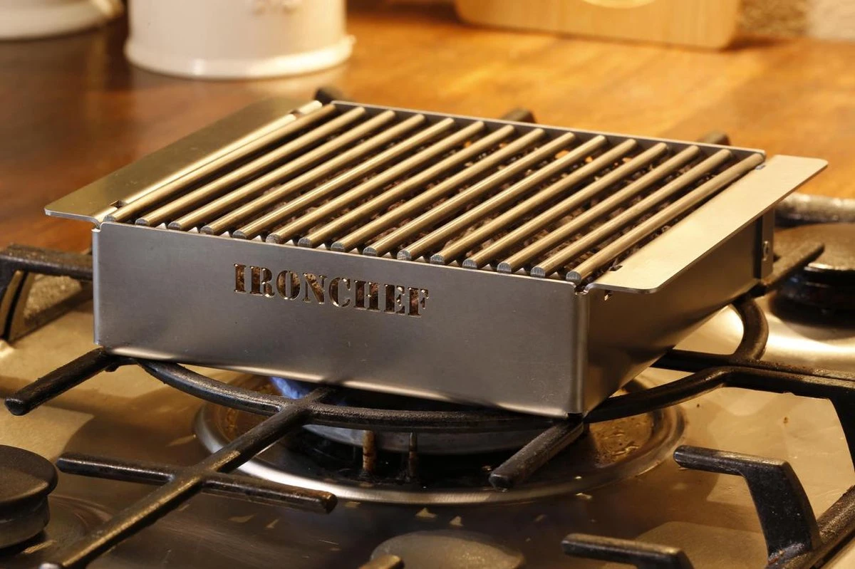 IRONCHEF Lavastenen Grill - Geschikt Voor Gasfornuis - Barbecue - BBQ - Grillplaat - Grilplaat - Bakplaat - Grillpan 5 IRONCHEF Lavastenen Grill - Geschikt Voor Gasfornuis - Barbecue - BBQ - Grillplaat - Grilplaat - Bakplaat - Grillpan - Afbeelding 5