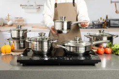 Swiss Pro + Pannenset - 12 Delig - RVS - Roestvrijstalen Kookgerei 18/10 -Keukenpotten Winkel 1200x799 4