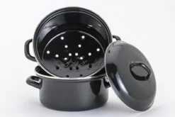 Lite-Body - Magnus Stoompan Aardappelkoker 22 Cm - 3 Delig - Emaille - Zwart -Keukenpotten Winkel 1200x800 146