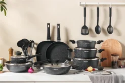 Royal Swiss® - 33-delige Pannenset Inductie - Pannensets - Afneembare Handgreep - Glazen Deksel - Geschikt Voor Oven - PFAS-vrij -Keukenpotten Winkel 1200x800 43