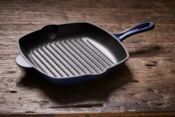 Koock Amsterdam® Grillpan - Geëmailleerd Gietijzer - Geschikt Voor Alle Warmtebronnen - Mat Blauw -Keukenpotten Winkel 1200x801 21