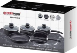 Herzberg HG-5003BK: 8 Pieces Marble Cookware Set - Black -Keukenpotten Winkel 1200x819 3