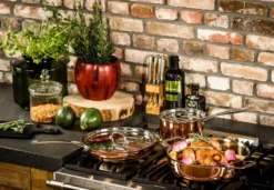 Koekenpan Ø26cm Met Deksel - Inductie - Koper - DUCQ -Keukenpotten Winkel 1200x832 1