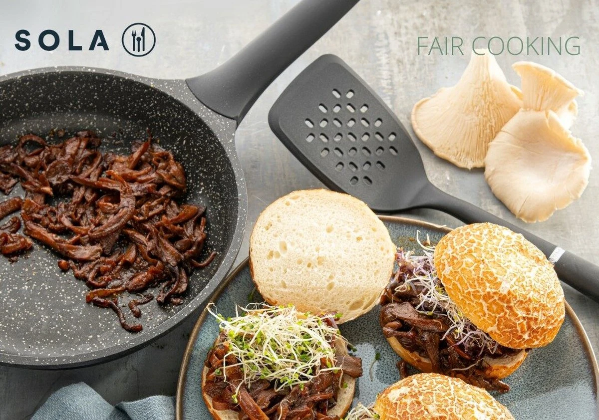 Sola Koekenpan Fair Cooking - Ø 28 Cm - Zwart/wit - Aluminium - Antiaanbaklaag 5 Sola Koekenpan Fair Cooking - Ø 28 Cm - Zwart/wit - Aluminium - Antiaanbaklaag - Afbeelding 5