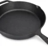 Navaris Gietijzeren Koekenpan - Braadpan Van Gietijzer - Ronde Skillet - Geschikt Voor Alle Warmtebronnen - Ø 25 Cm - Ovenbestendig Tot 260?graden