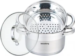 Klausberg 7135 - Stoompan - 3 Delig - 18cm - Rvs - Alle Warmtebronnen