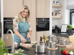 Sola Pannenset Juvia - 4 Delig - Ø 16,16,18,20 Cm - Zilver - RVS - Sandwichbodem -Keukenpotten Winkel 1200x906