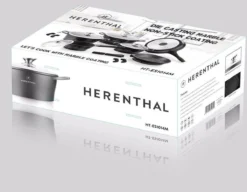 Herenthal Luxe Pannenset - 14-delig - Glazen Deksel - Inductie - Marmeren Coating - PFAS-vrij - Zwart - ES1014M -Keukenpotten Winkel 1200x934 1