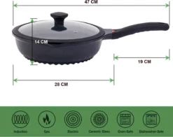Wokpan - Multifunctionele 3 In 1 Pan Met Deksel + Wok + Hapjespan 28 Cm -Keukenpotten Winkel 1200x953