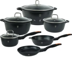 BerlingerHaus Luxe Set Van 6 Pannen Met 4 Deksels - Pannenset Inductie