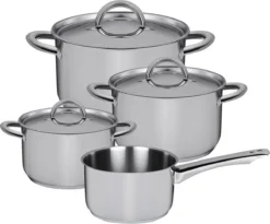 Sola Pannenset Blizz - 4 Delig - Ø Cm - Zilver - RVS - Sandwichbodem