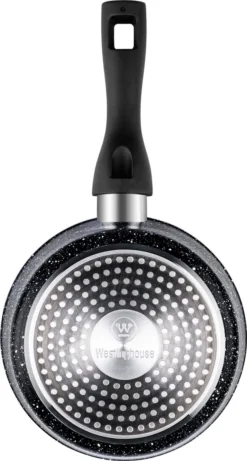 Westinghouse Steelpan Inductie - Ø 18 Cm - Zwart Marmer - Met Deksel - Sauspan -Keukenpotten Winkel 643x1200