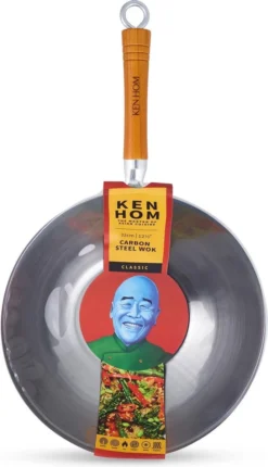 Ken Hom Classic Wok - Ø 32cm In Koolstofstaal En Houten Greep -Keukenpotten Winkel 690x1200
