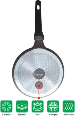 Cheffinger Pannenkoekenpan - Antiaanbaklaag - Krasbestendig - 28cm -Keukenpotten Winkel 778x1200 1
