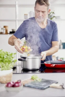 BK Flow Cool Pannenset - 4-delig – RVS Deksels - Veilig Afgietsysteem - Geschikt Voor Alle Warmtebronnen -Keukenpotten Winkel 799x1200