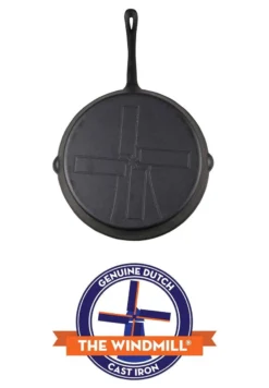 The Windmill Koekenpan Skillet Extra - 31,5 Cm - Gietijzer Zwart -Keukenpotten Winkel 832x1200