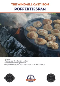 The Windmill Poffertjespan 30 Cm Gietijzer 2,3 Kg Zwart -Keukenpotten Winkel 847x1200 1