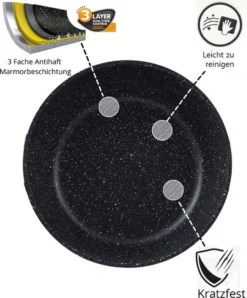 Cheffinger Pannenset - 10 Delig - Marmeren Coating - Inductie - Met Glazen Deksels - Zwart -Keukenpotten Winkel 993x1200